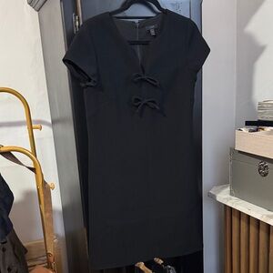 J. Crew Black Mini Dress with Bow Accents